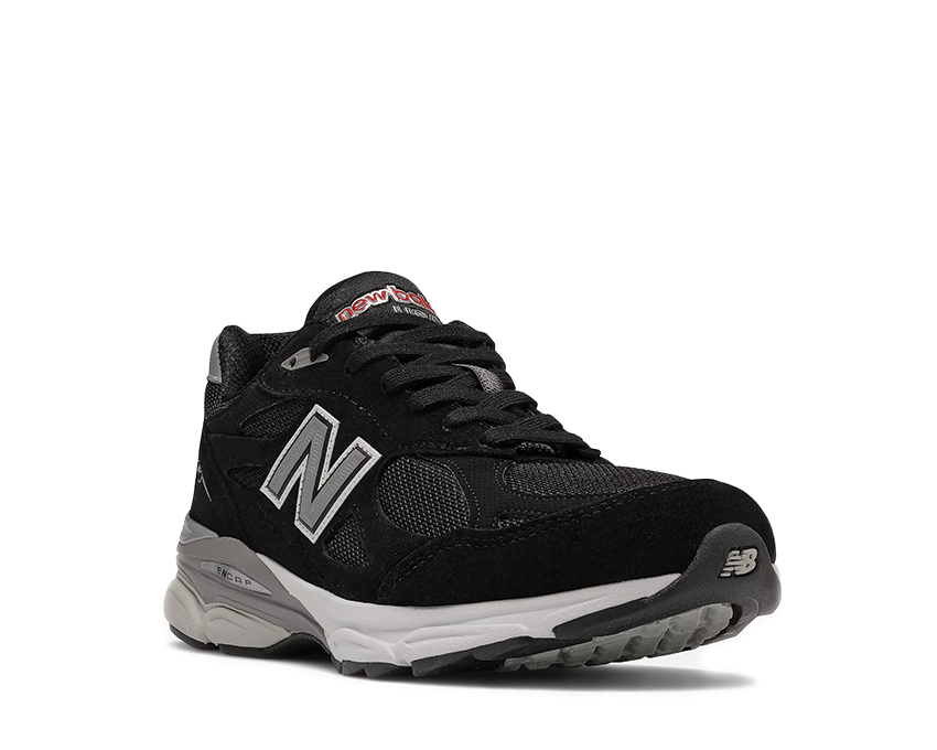 New Balance 990 Negro/Gris Made in USA vista lateral — amortiguación ENCAP premium