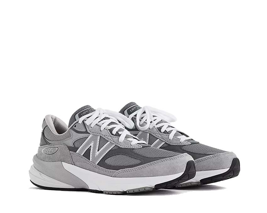 New Balance 990v6 Grey side view — mesh upper and suede overlays