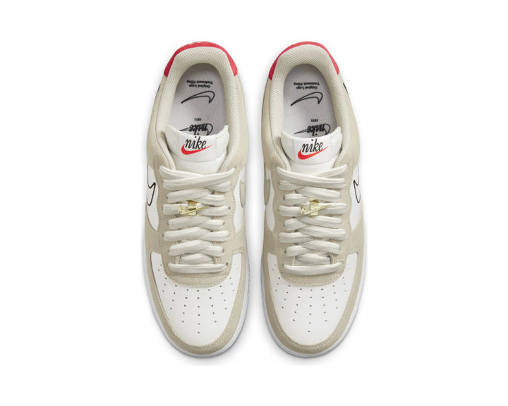 Nike Air Force 1 '07 LV8 Light Stone / Black - Sail - University Red DB3597-100