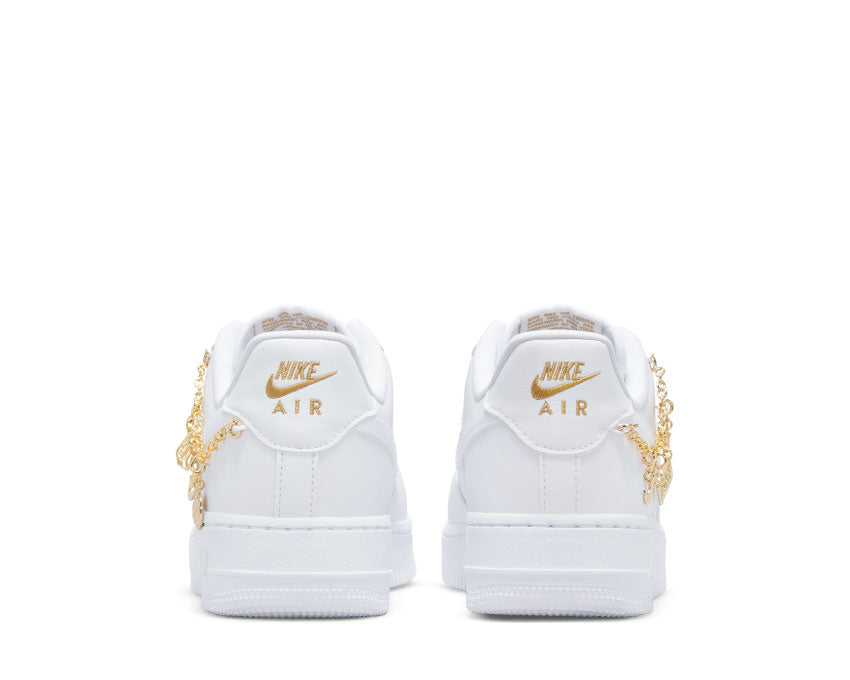Nike Air Force 1 '07 LX White Metallic Gold suela — Air-Sole cupsole blanca