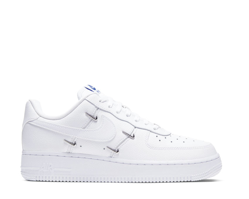 Nike Air Force 1 '07 LX W White Hyper Royal — sneaker mujer cuero premium