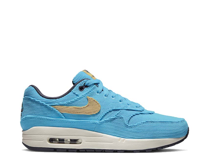 Nike Air Max 1 PRM Baltic Blue Sesame Gridiron — sneaker hombre cuero premium