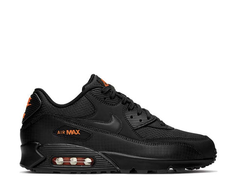 Nike Air Max 90 Black Total Orange — unisex sneaker visible air