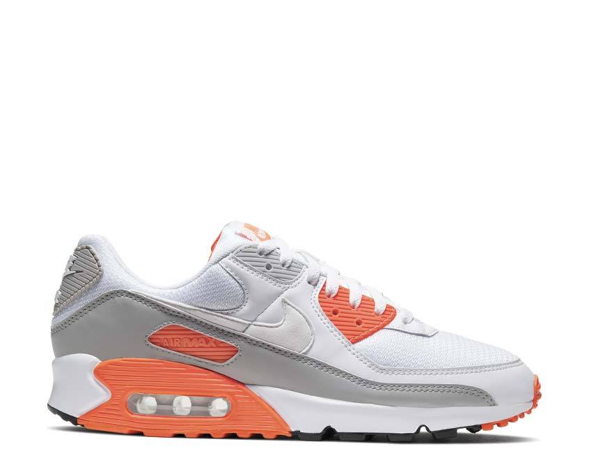 Nike Air Max 90 White / White - Hyper Orange - LT Smoke Grey CT4352-103