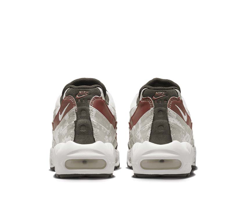 Nike Air Max 95 Light Bone Summit White Khaki Dune Red sole — visible Air Max