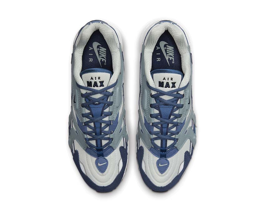 Nike Air Max 96 II Premium Light Silver Aviator Grey detalle — parte superior cuero silver