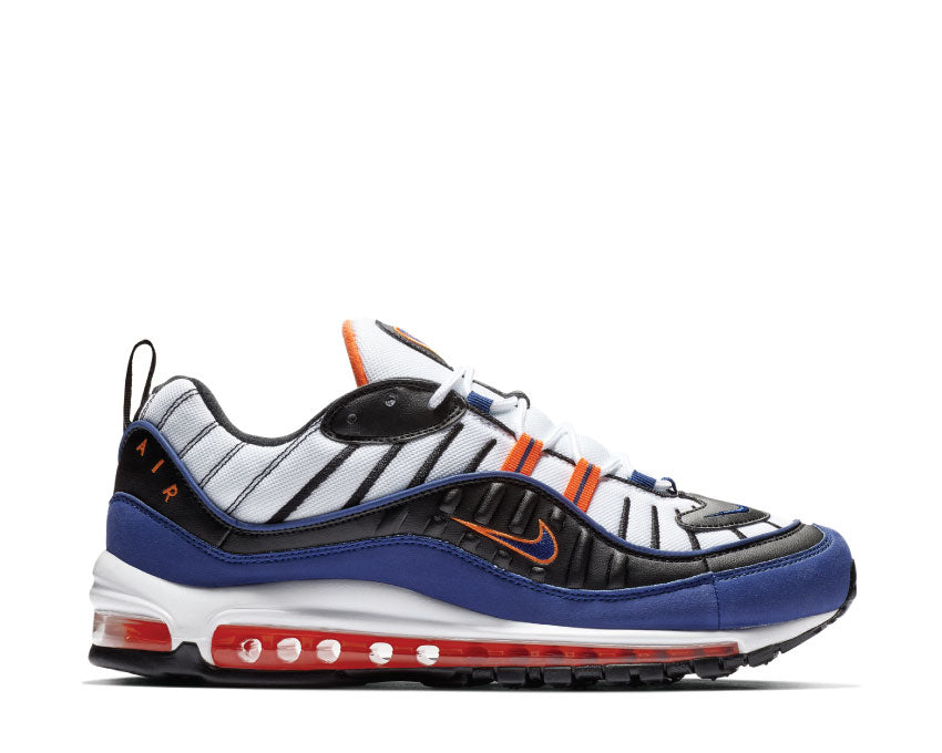 Nike Air Max 98 White Deep Royal Blue Total Orange Black CD1536 100