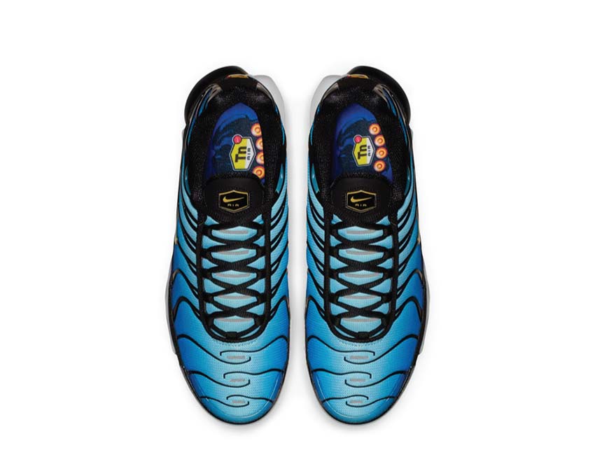 Nike Air Max Plus OG Hyper Blue detalle — parte superior de malla acanalada