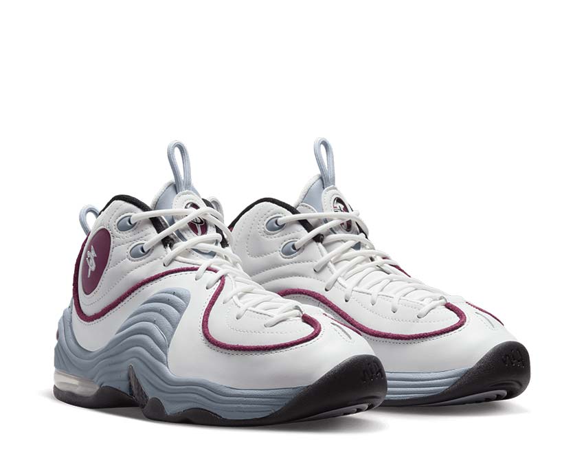 Nike Air Penny 2 Summit White Rosewood vista lateral — cuero y sintético