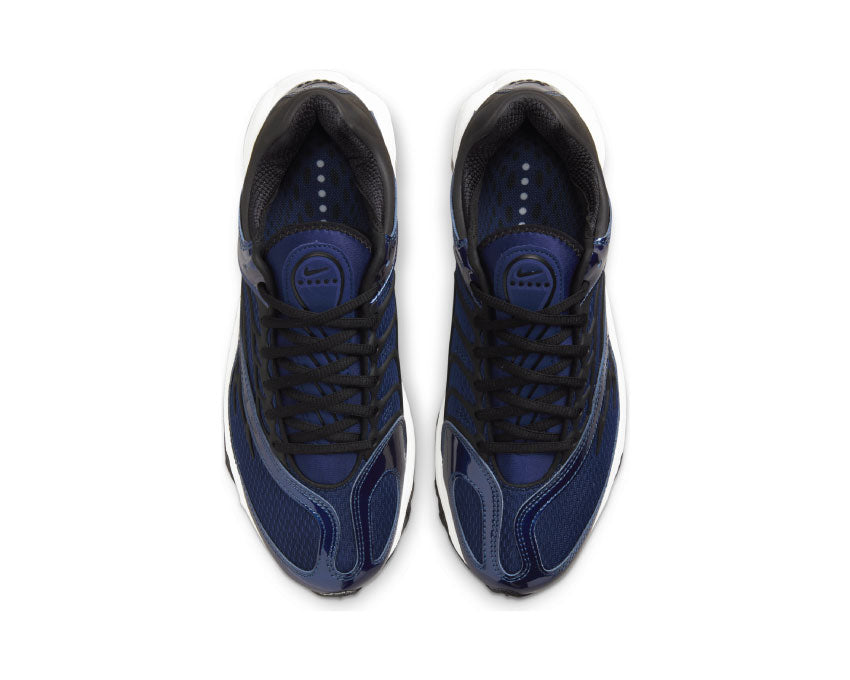 Nike Air Tuned Max Blue Void detail — textured blue void leather upper