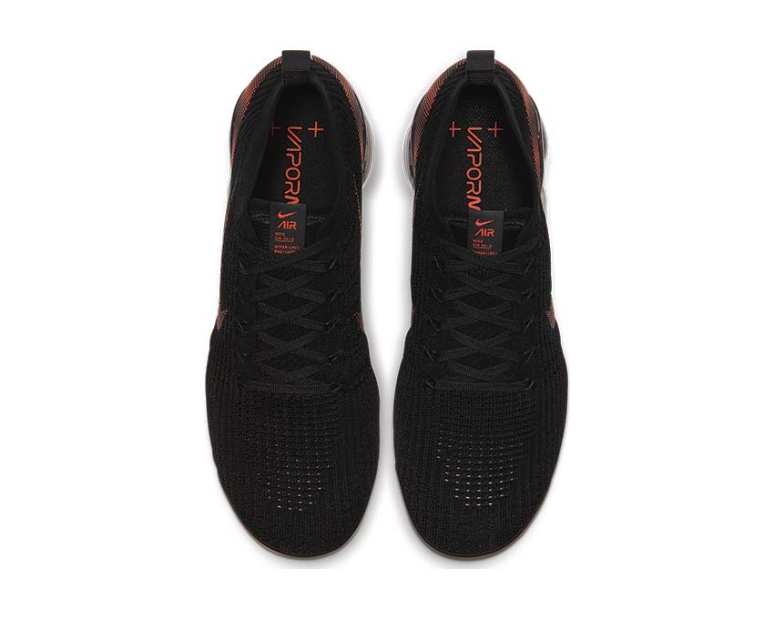 Nike Air Vapormax Flyknit 3 Black Total Orange detail — Flyknit upper
