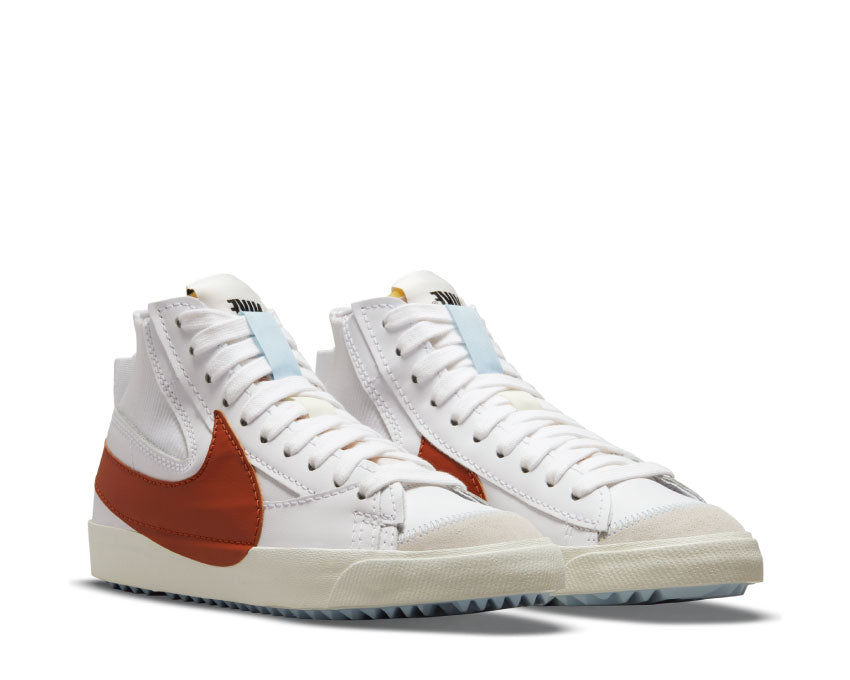 Nike Blazer Mid '77 Jumbo White Dark Russet vista lateral — cuero blanco russet