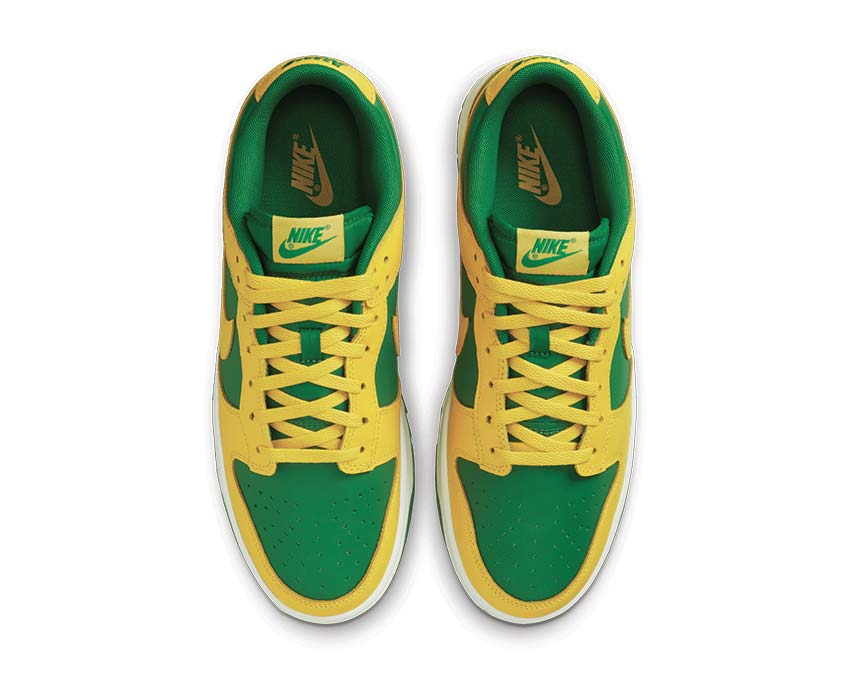 Nike Dunk Low BTTYS Apple Green Yellow detalle — caña cuero verde amarillo
