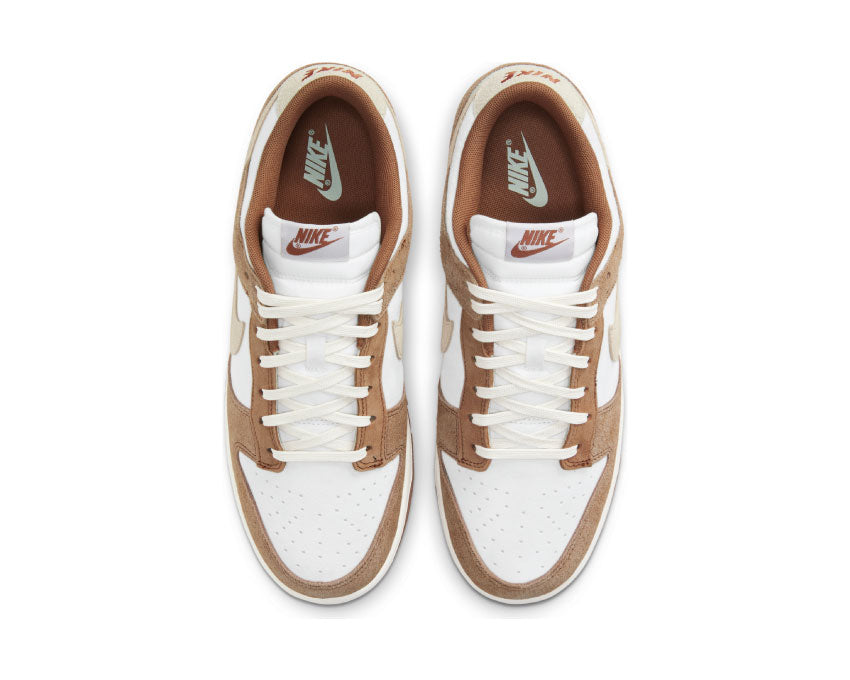 Nike Dunk Low Retro Premium Curry Sail detail — curry and fossil leather upper