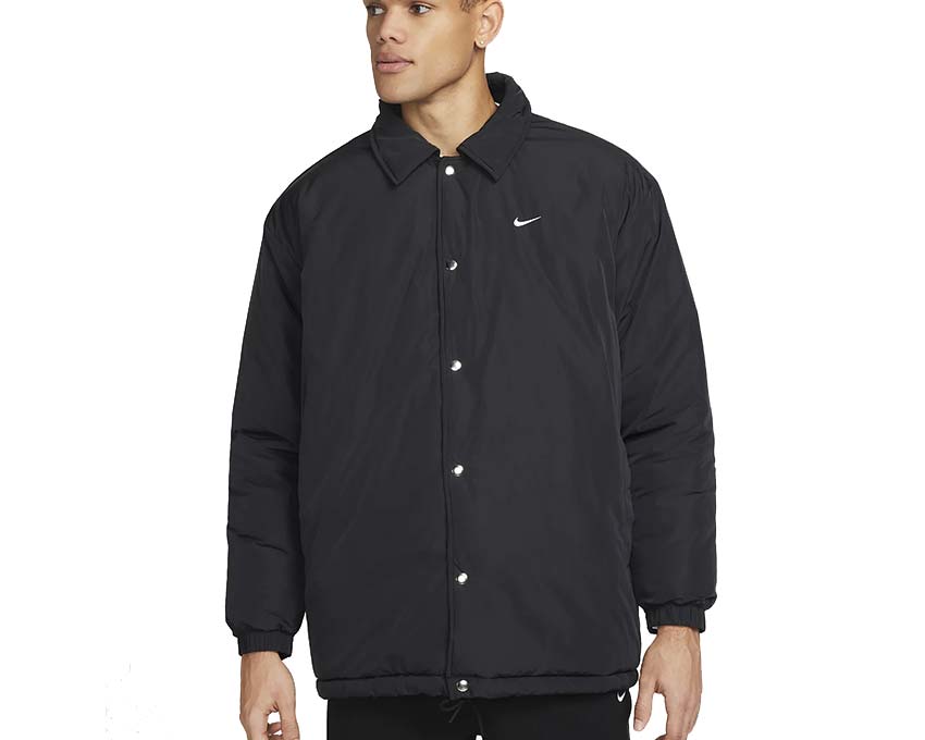 Nike NSW Circa Filled Jacket Black Ice Silver vista lateral — relleno ligero