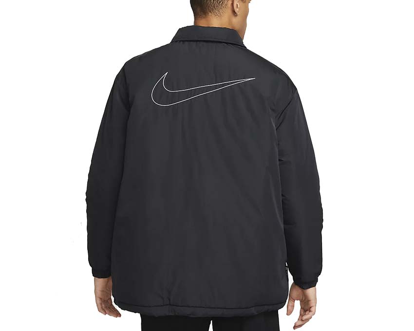 Nike NSW Circa Filled Jacket Black — detalle cuello y cremallera NSW