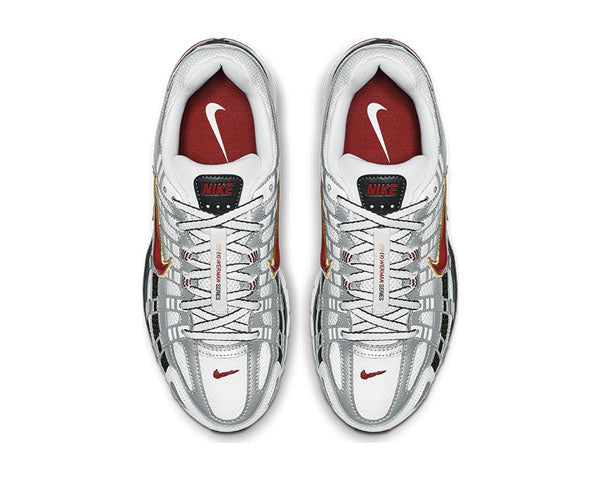 Nike P-6000 W Varsity Red detalle — parte superior de mesh rojo premium