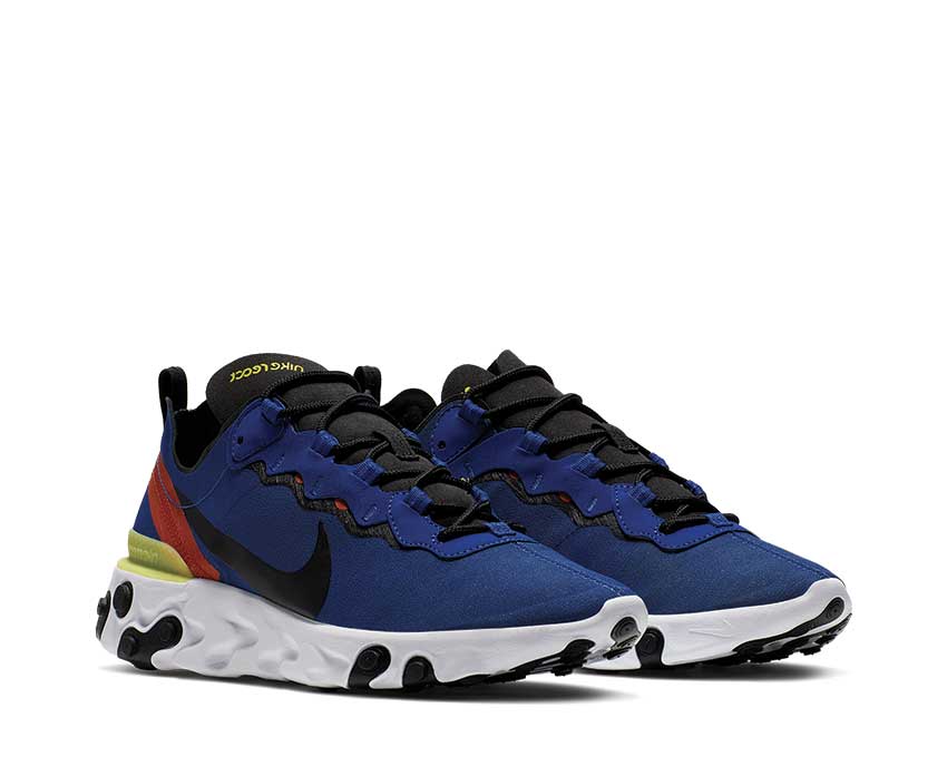 Nike React Element 55 Game Royal Black White Dynamic Yellow BQ6166-403