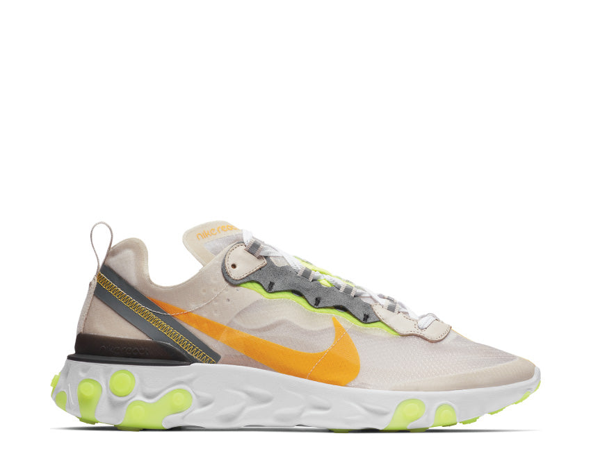 Nike React Element 87 LT Orewood Brn Laser Orange Volt Glow AQ1090 101