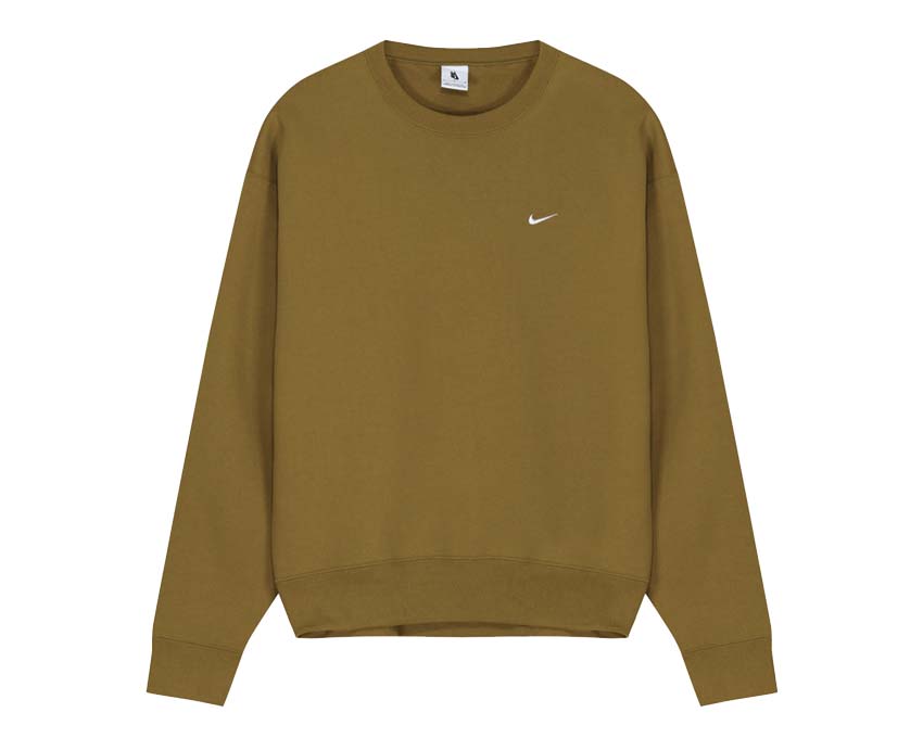 Nike Solo Swoosh HW BB Crew Desert Moss — sweat col rond unisexe fleece
