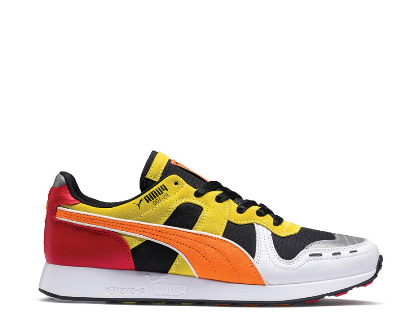 Puma Roland RS100 Black White Vibrant Orange 368405 01