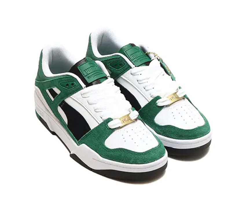 Puma Slipstream Archive Remastered White Vine Black side view — leather and suede tricolor