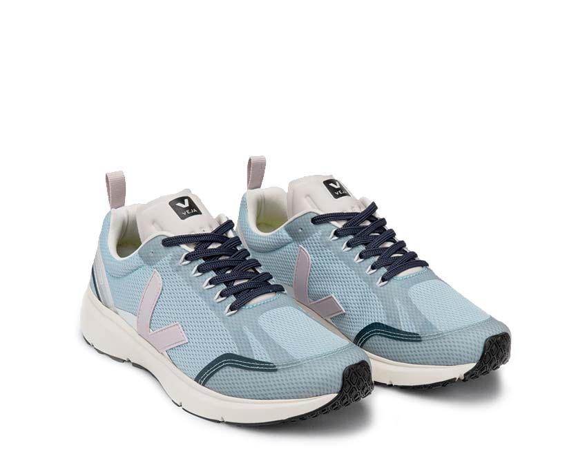 Veja Condor 2 Steel/Parme vista lateral — malla alveolar transpirable